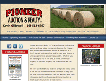 Tablet Screenshot of pioneer-auctions.com